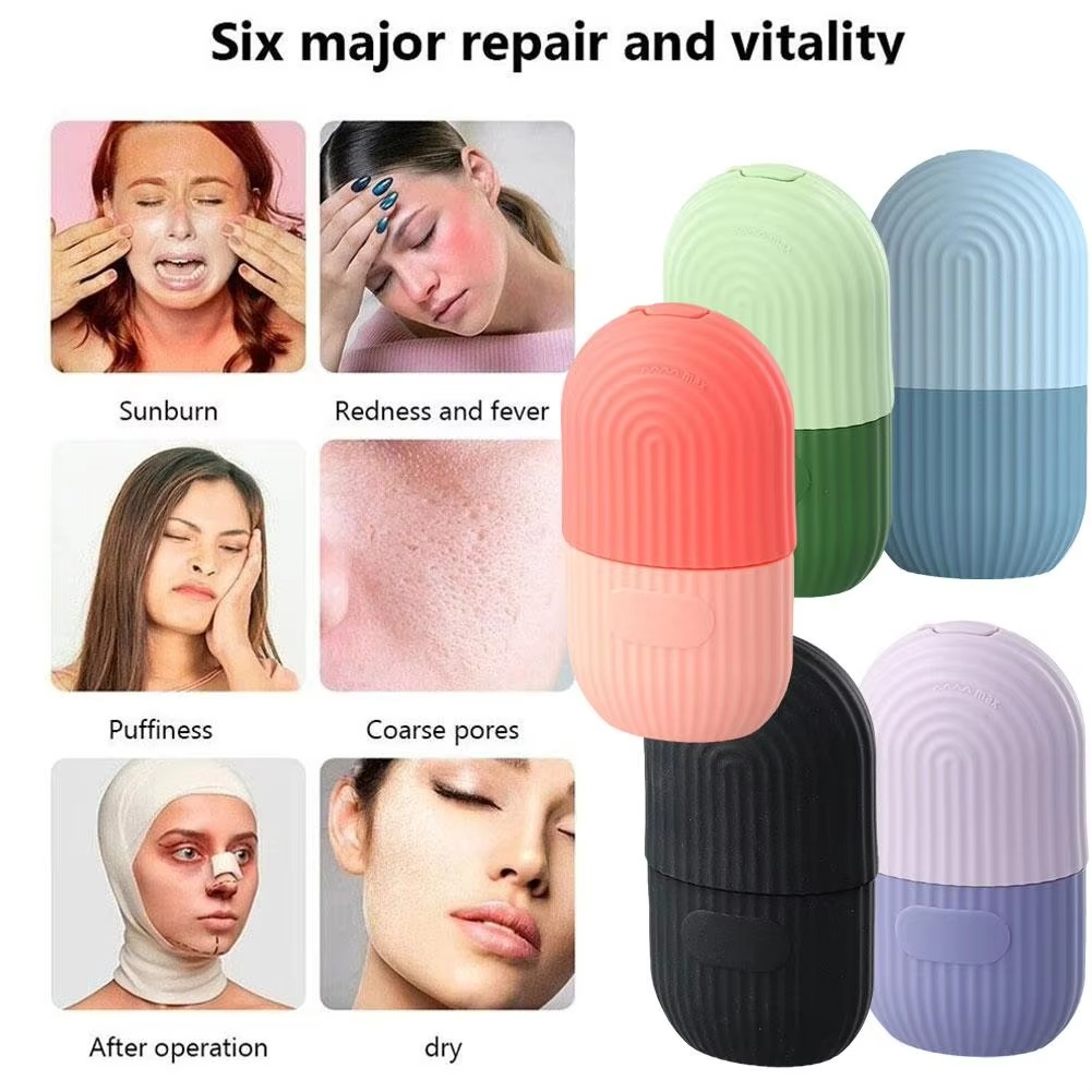 Ice Roller Facial Massage | Silicone Cleansing Ice Lattice | Ice Cube Roller With Scrub – Random Color